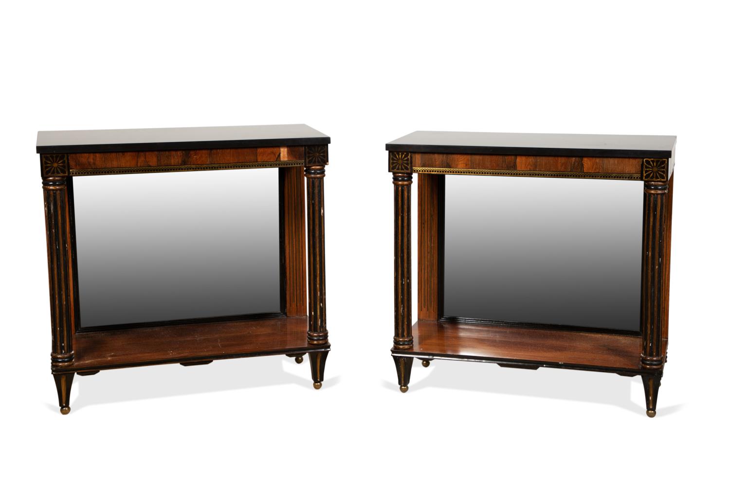 PAIR REGENCY BRASS INLAID ROSEWOOD 288a5a
