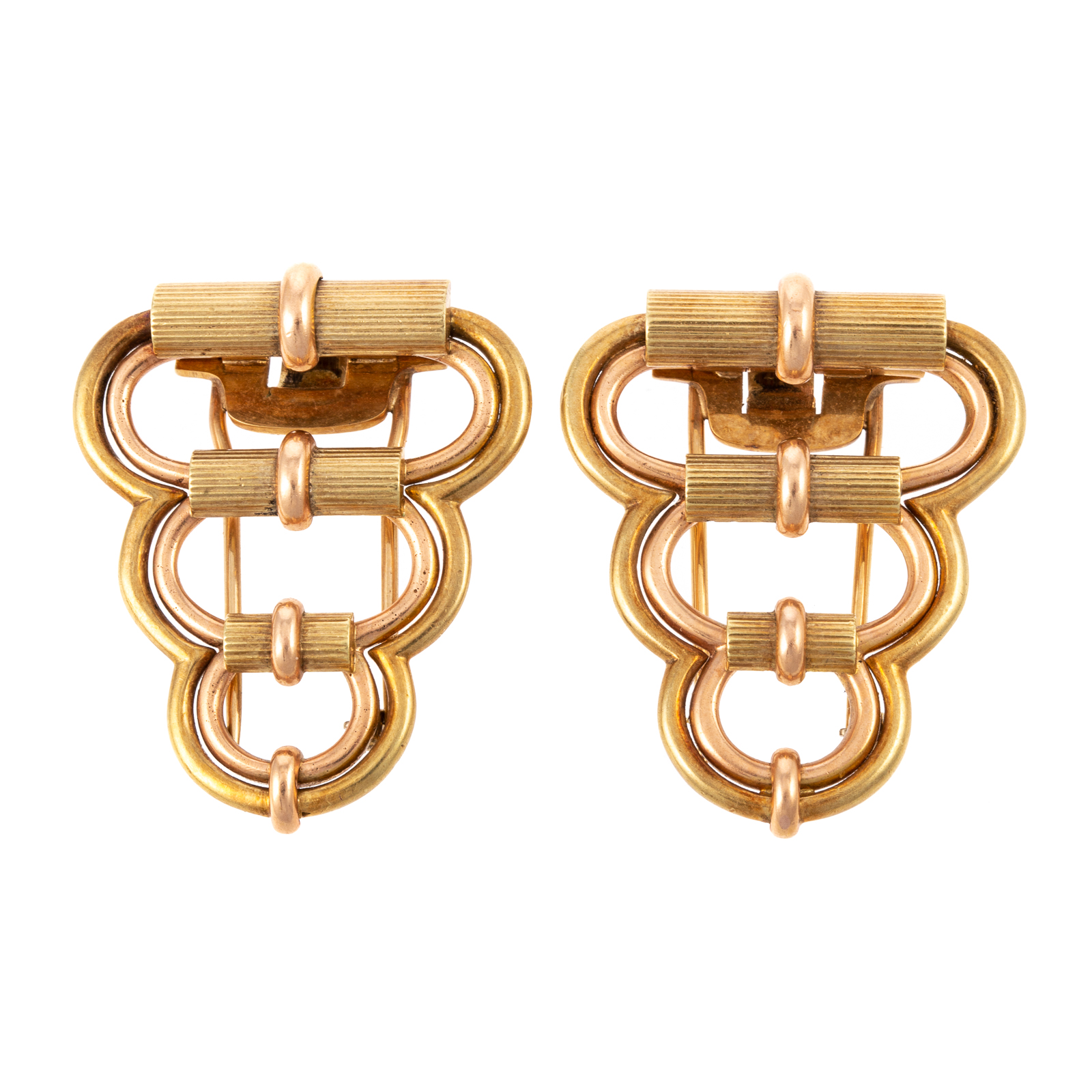 A PAIR OF RETRO DRESS CLIPS IN 288d3a