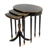 CHINESE LACQUERED NESTING TABLES 20th
