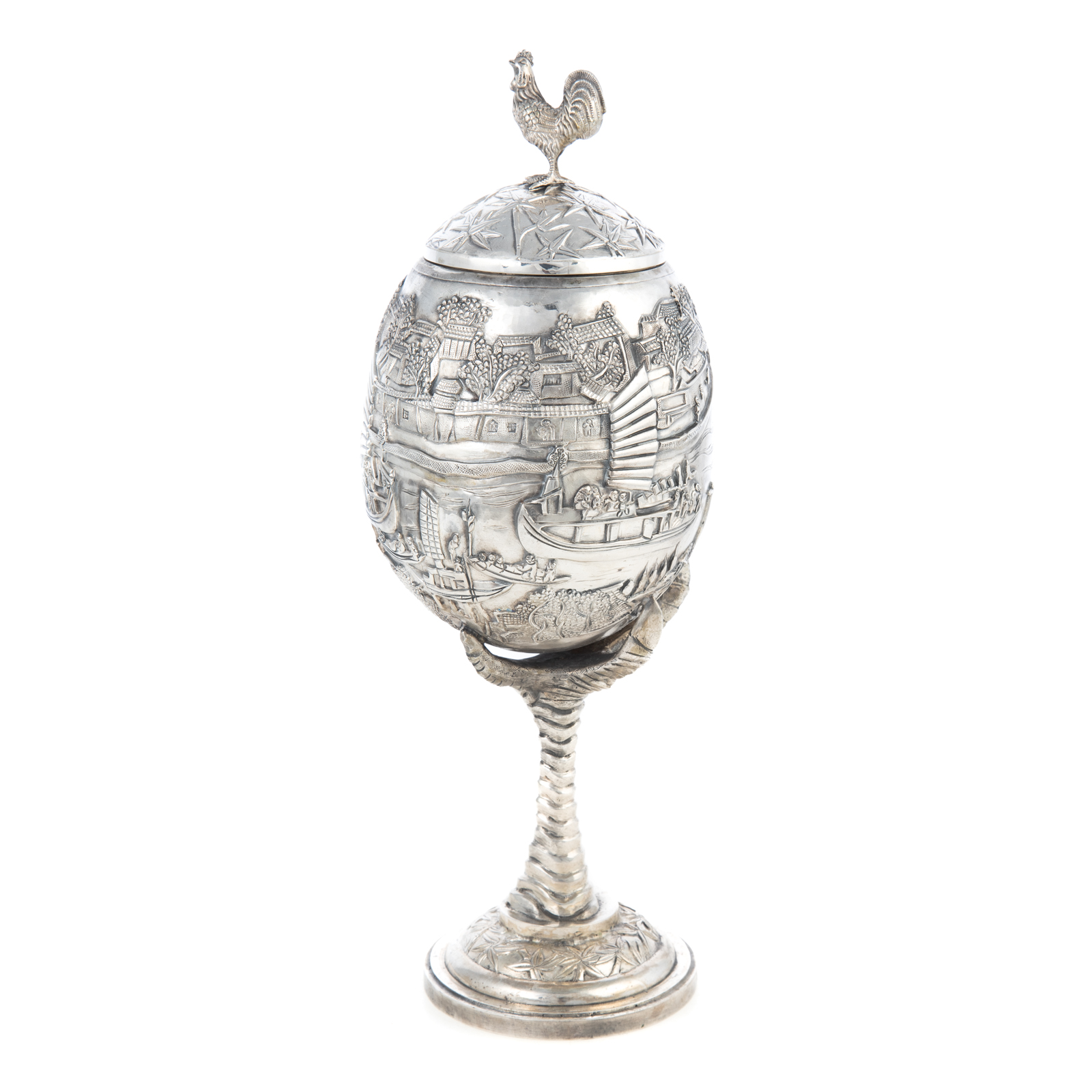 CHINESE SILVER INCENSE BURNER Leeching 2879a0