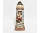 Large, colorful German stein Wohl,
