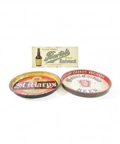 Two vintage beer trays to include St.