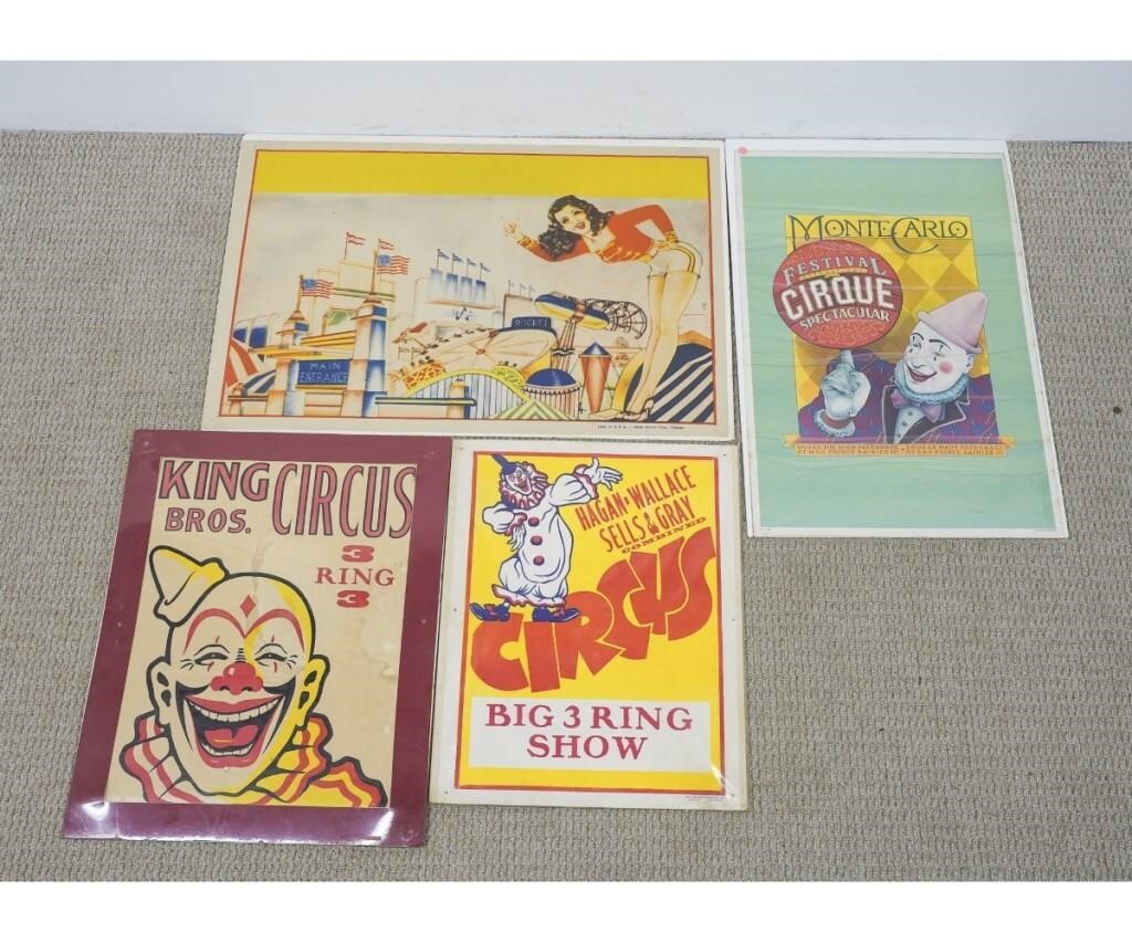 Four circus posters to include 28ad58
