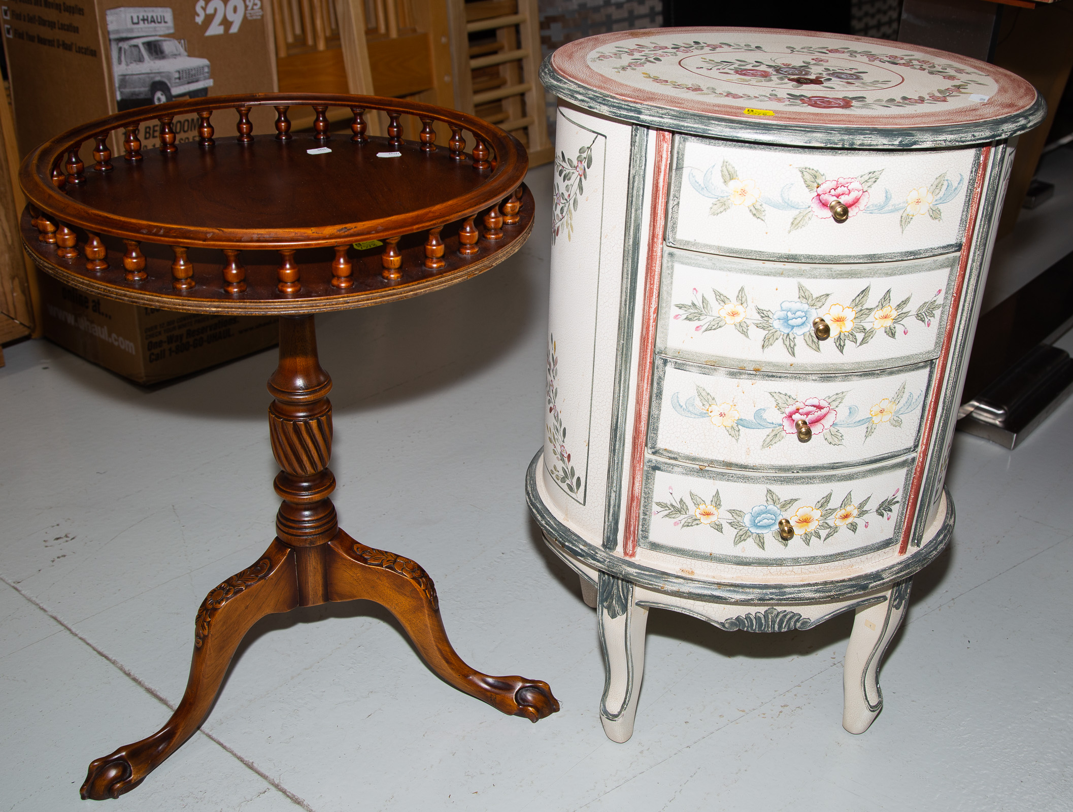 TWO DECORATIVE PIECES OF FURNITURE 2897c9