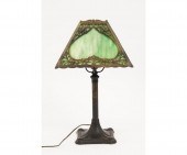 Vintage Miller table lamp with green