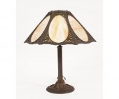 Miller slag glass lamp with faux 289eff