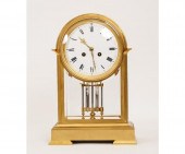 Fire gilt metal French mantel clock