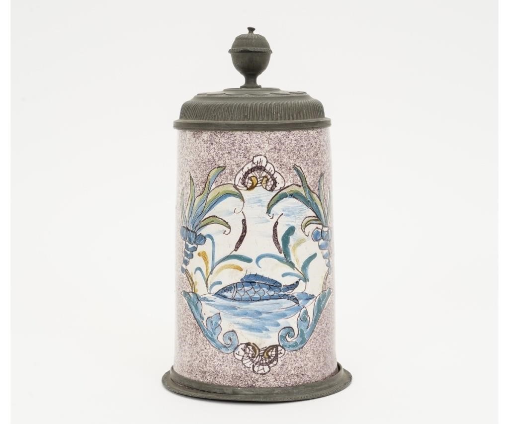 German faience stein with pewter 28a5b0