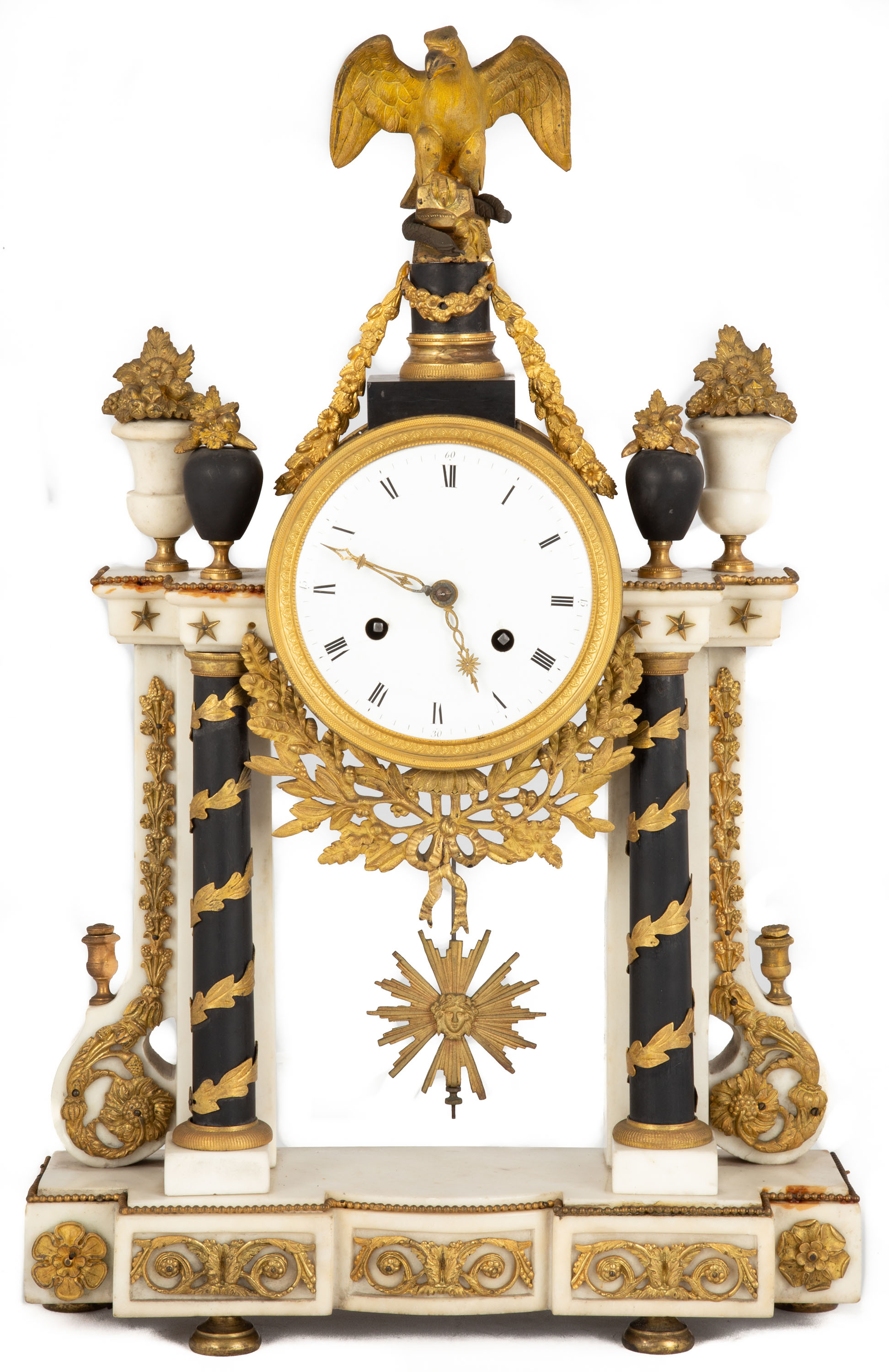 FRENCH PORTICO MANTEL CLOCK 19th 28d3be