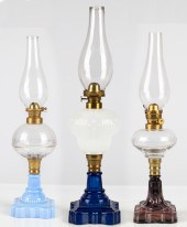 (3) 19TH CENTURY OIL LAMPS Atterbury