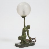French Art Deco Figural Table Lamp  28beba