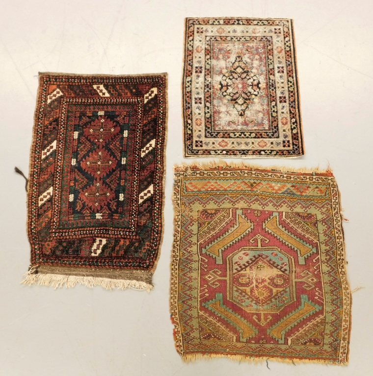 3PC GROUP OF ANTIQUE SMALL RUGS 29a037