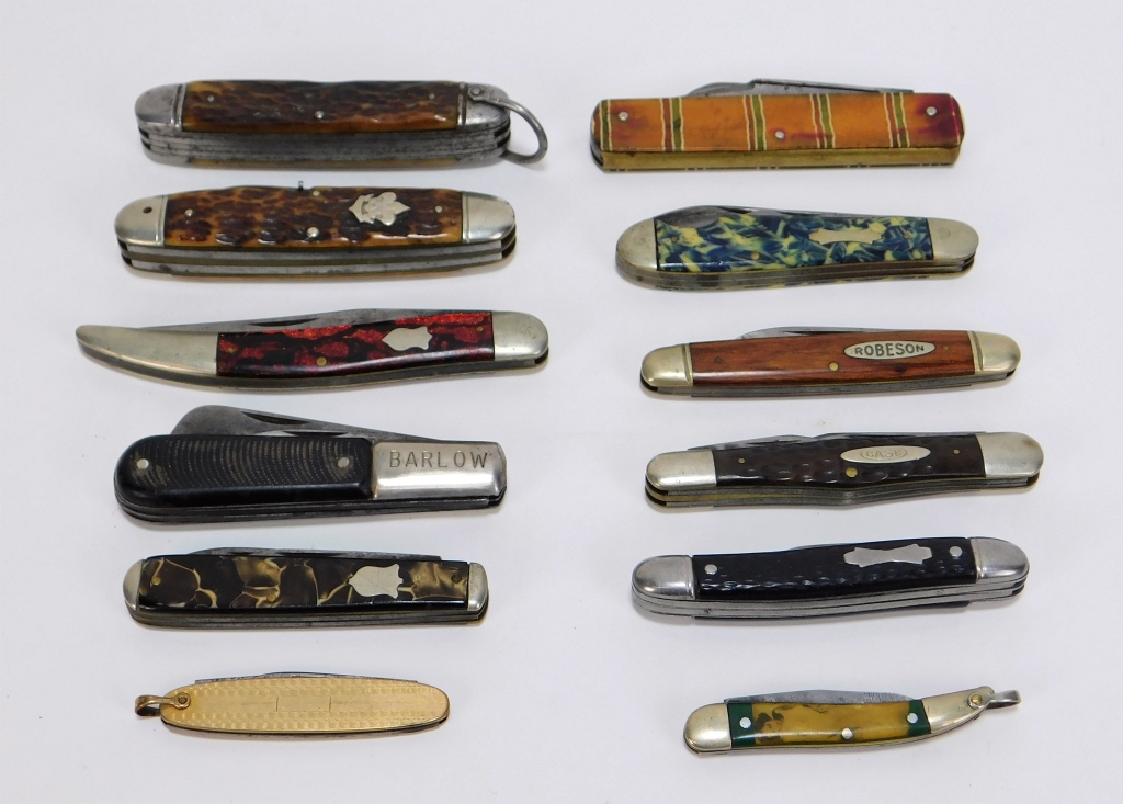 12PC AMERICAN ASSORTED POCKET KNIVES 29a369