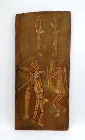 AFRICAN CARVED WOOD HUNTING SCENE PANEL