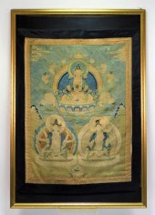 CHINESE QING DYNASTY EMBROIDERED BUDDHIST