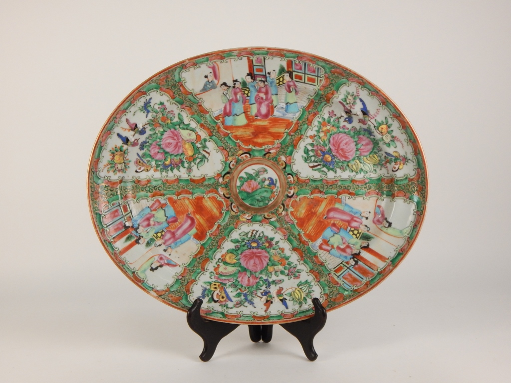 19C CHINESE ROSE MEDALLION PLATTER 29a726