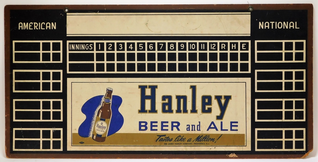 HANLEY BEER TABLE SCOREBOARD ADVERTISING 29bc5e