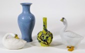 4PC CHINESE 20C PORCELAIN VASES & GEESE