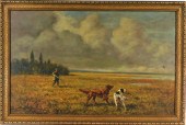GREGORY HOLLYER HUNTING DOGS LANDSCAPE