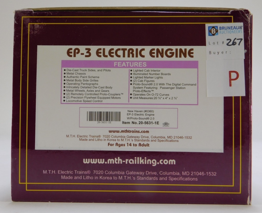 MTH NEW HAVEN EP 3 ELECTRIC ENGINE 29c93c