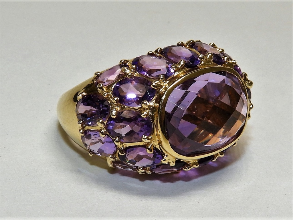 LADIES 14K YELLOW GOLD AMETHYST 29a87a