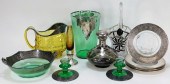 12PC SILVER OVERLAY COLORED GLASS GROUP