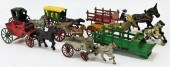 9PC AMERICAN CAST IRON HORSE DRAWN CARRIAGE