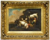 18C EUROPEAN OLD MASTER BOY AND GOATS