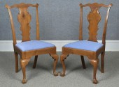 PAIR OF 18TH C. PA WALNUT SIDE CHAIRS.