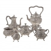 S KIRK & SON STERLING REPOUSSE TEA AND