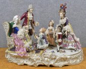 LARGE 19TH C. DRESDEN FIGURAL GROUP.
