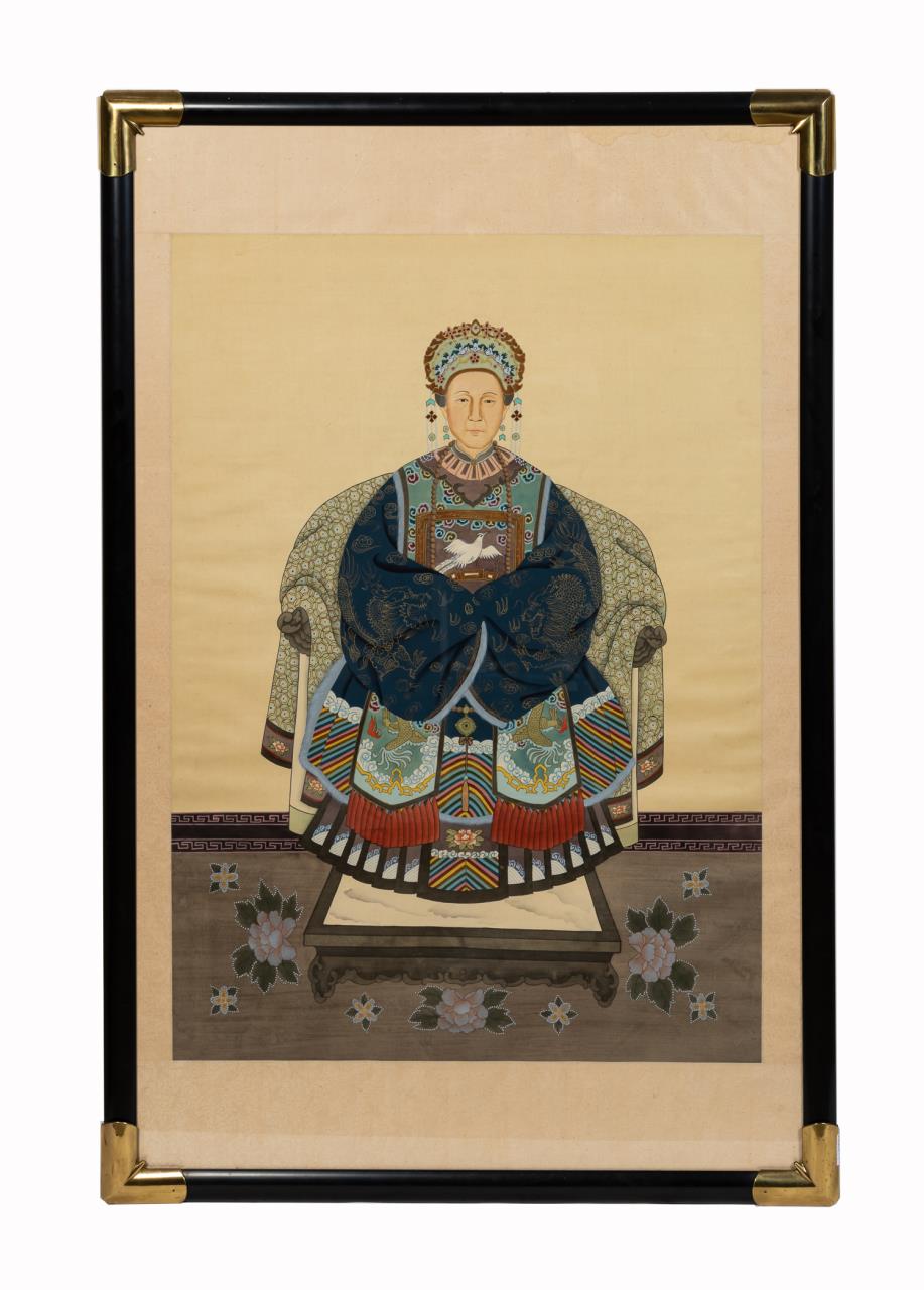FRAMED CHINESE ANCESTOR PORTRAIT 29f506