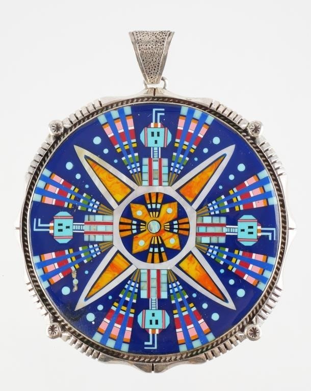 NATIVE AMERICAN STYLE MOSAIC STERLING 2a191f