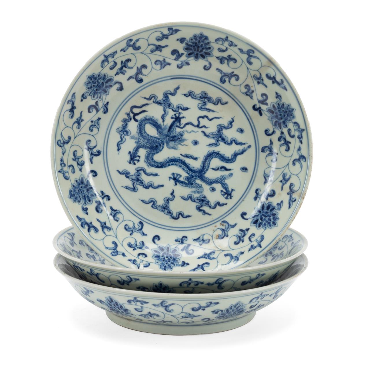  3 CHINESE MING STYLE BLUE WHITE 29f792