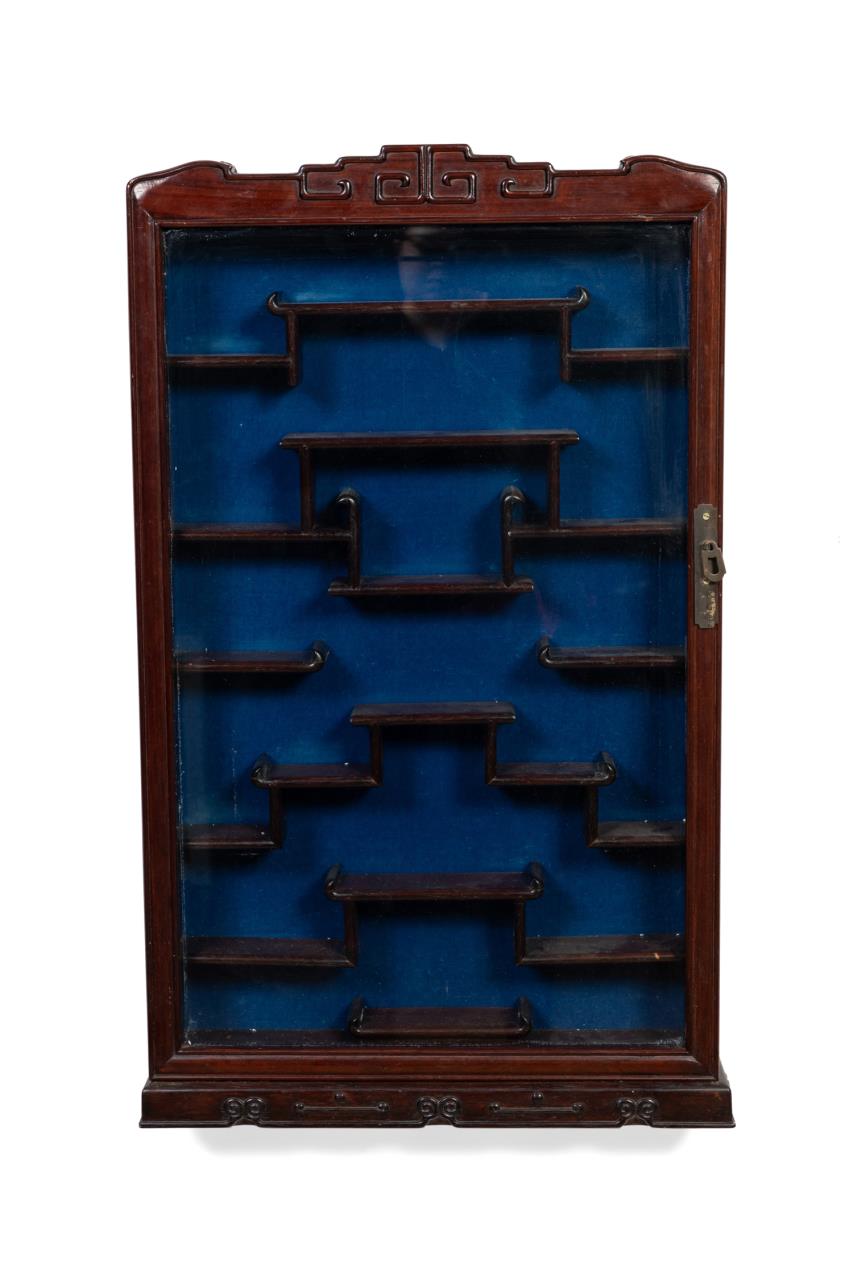 CHINESE ROSEWOOD WALL HANGING CURIO 29f7fa