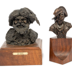 A Pair of Bronze Busts of Western 2a2e93