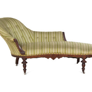 A Victorian Walnut Chaise Longue Late 2a3158