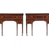 A Pair of George III Style Carved Mahogany