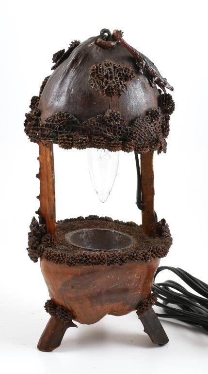 VINTAGE COCONUT TABLE LAMP, FLORIDAThere