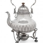 An English Silver Hot Water Kettle on