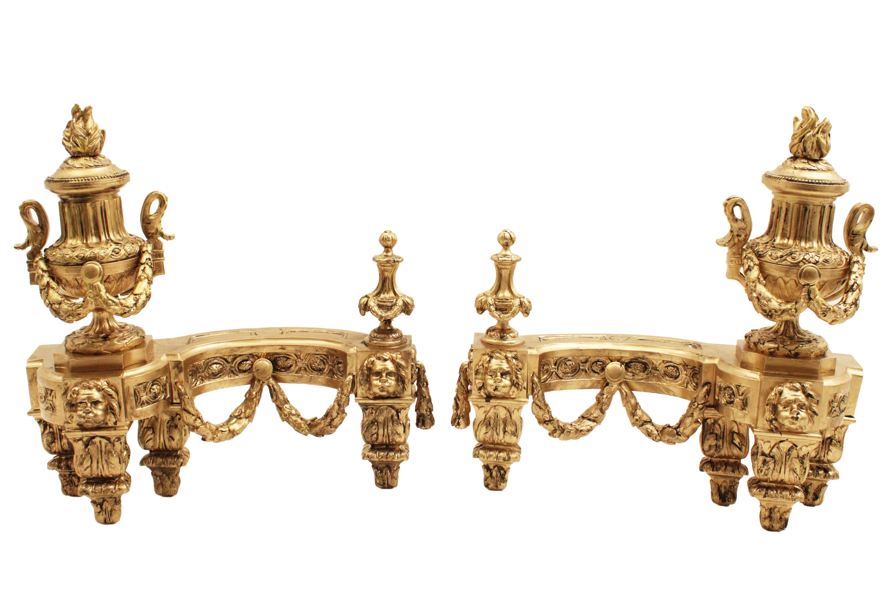 PR OF FRENCH GILT BRONZE CHENETS 2a5816