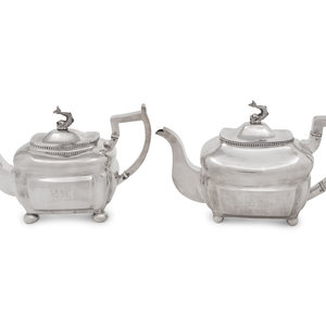 Two Irish George III Silver Teapots Dublin  2a5dff