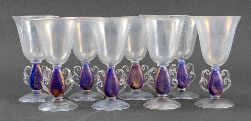 V ZECCHIN ART GLASS CHALICES WITH 2a6029
