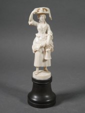 19C CONTINENTAL IVORY CARVED WOMAN 2a45f8