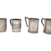 Four Tiffany & Co. Silver Mugs
New York,