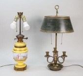 SEVRES STYLE PORCELAIN LAMP AND BOUILLOTTE