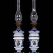 A Pair of Persian Market Opaline Glass