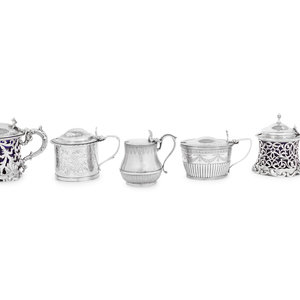 A Group of Silver Mustard Jars London  2a8c00