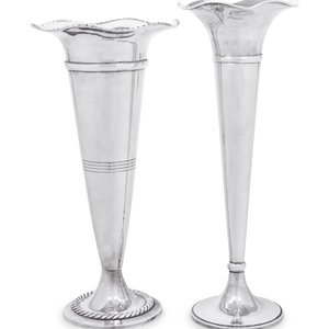 Two American Silver Trumpet Vases 20th 2a8c7f