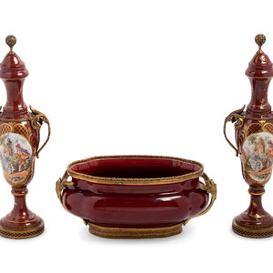An Assembled French Gilt Metal Mounted Porcelain